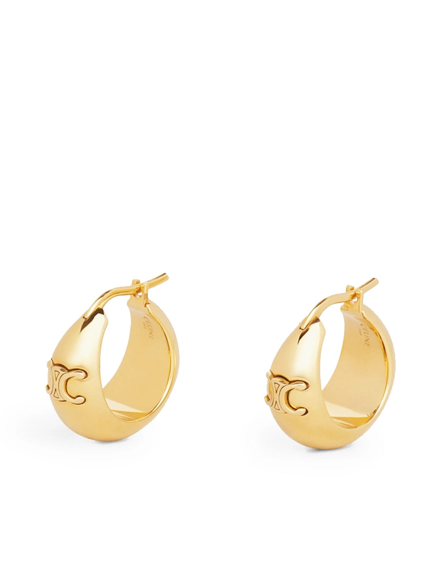 Triomphe Large Earrings in Brass with Gold Finish