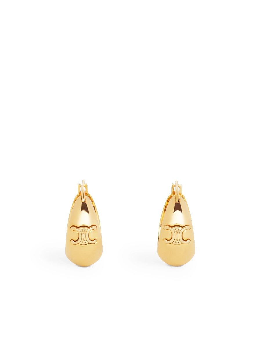 Triomphe Large Earrings in Brass with Gold Finish