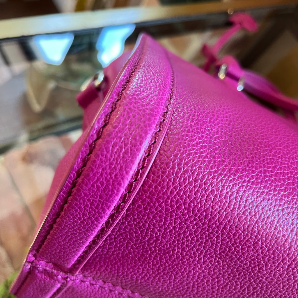 ALEXANDER MCQUEEN Skull Padlock Zip Medium Magenta Handbag
