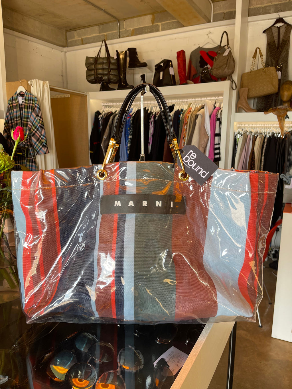 MARNI Striped Shopper
