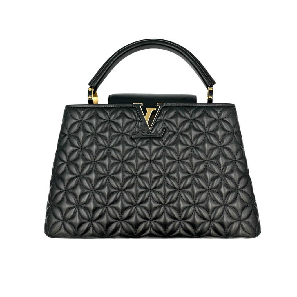 Louis Vuitton Capucines mm Blue Taurillon Silver