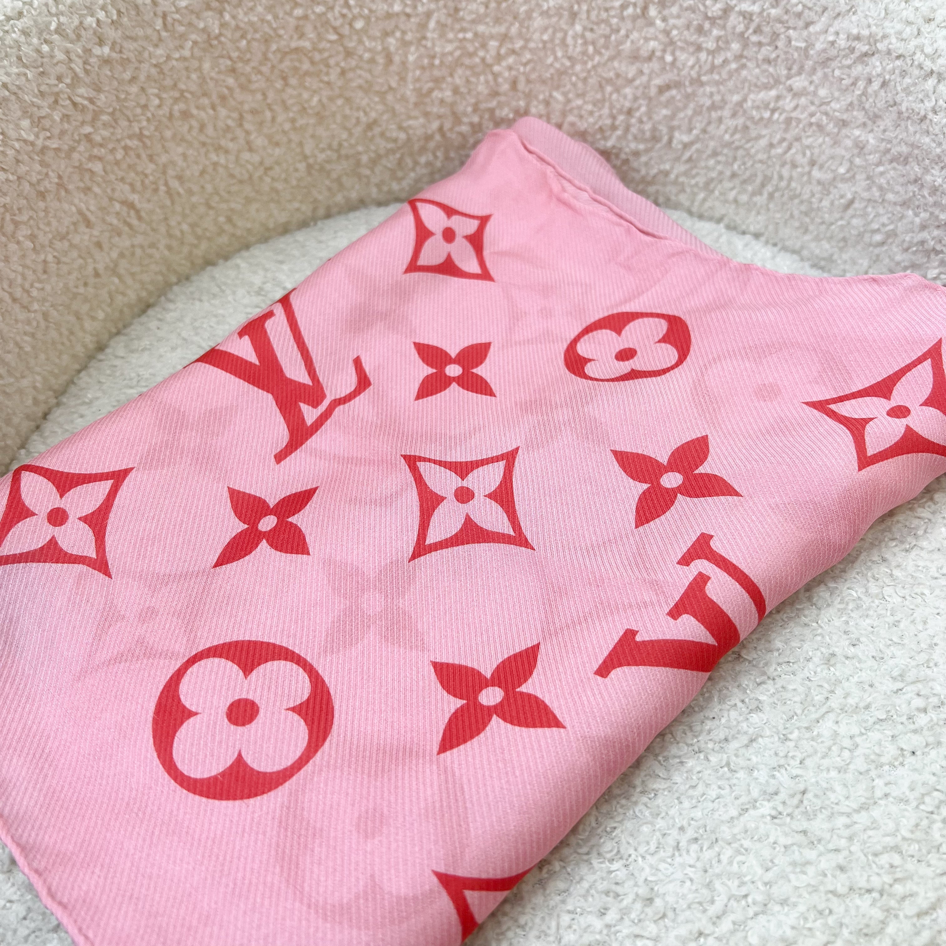 LV Scarf Stole Ideal Rose in Pink 100% Silk