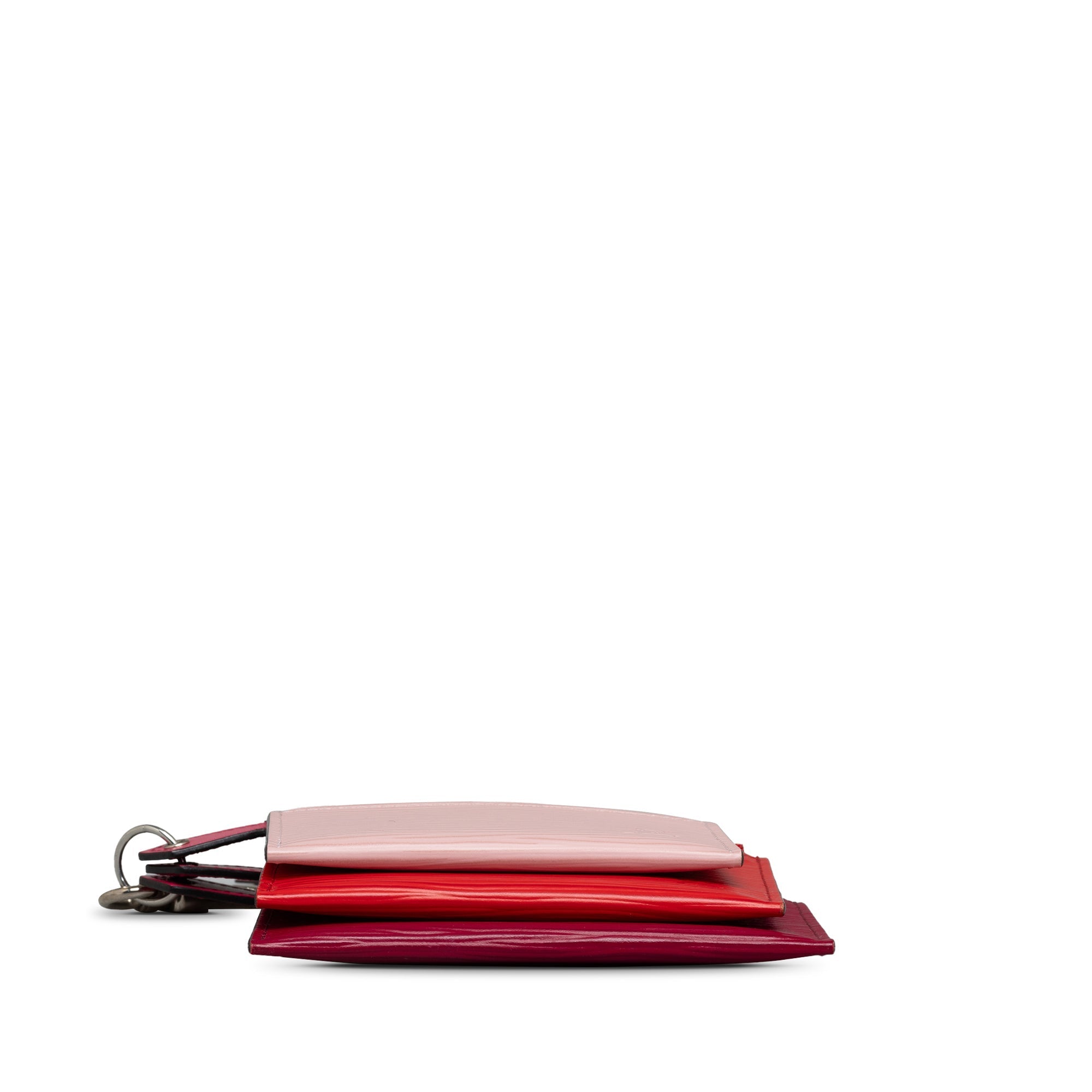 Red Louis Vuitton Epi Trio Coin Pouch