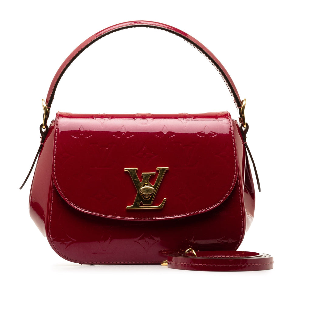 Red Louis Vuitton Monogram Vernis Pasadena Satchel