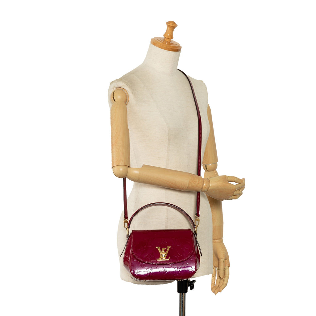 Red Louis Vuitton Monogram Vernis Pasadena Satchel