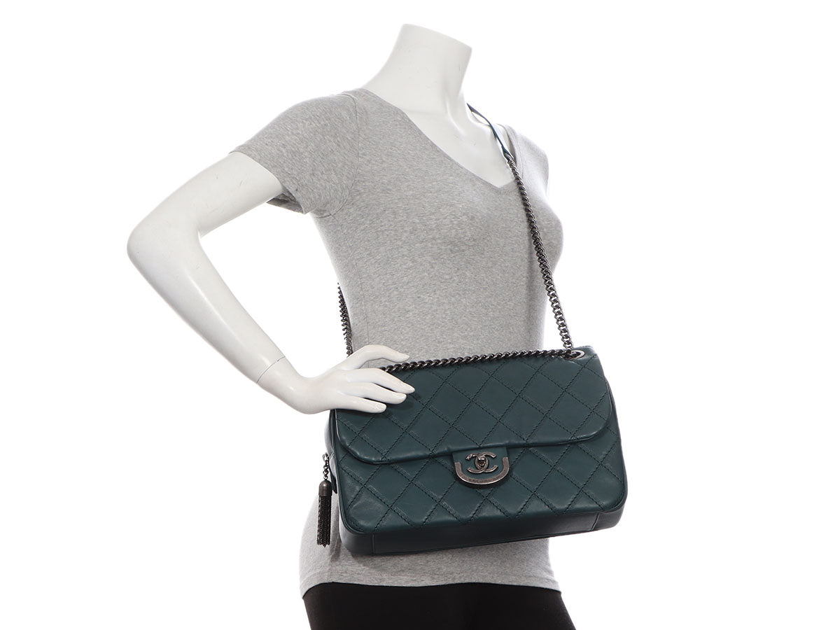 Chanel Vert PÃ©trole Quilted Calfskin Flap