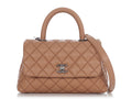 Chanel Caramel Quilted Caviar Mini Coco Handle
