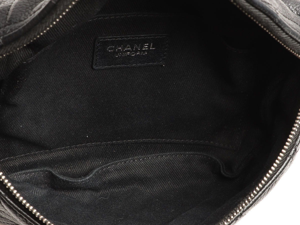 Chanel Black Quilted Caviar Uniform Waist Bag Â 