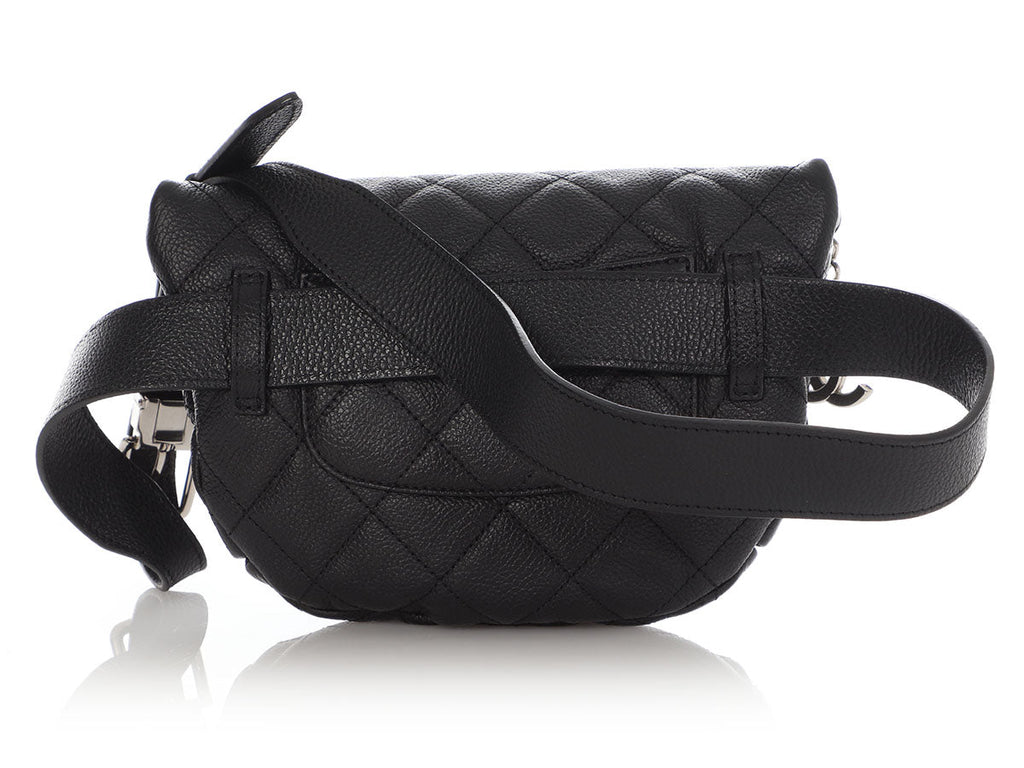 Chanel Black Quilted Caviar Uniform Waist Bag Â 