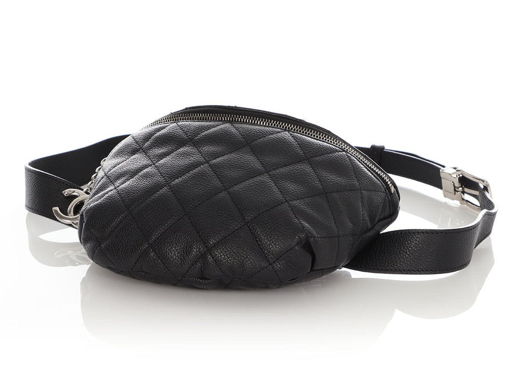 Chanel Black Quilted Caviar Uniform Waist Bag Â 