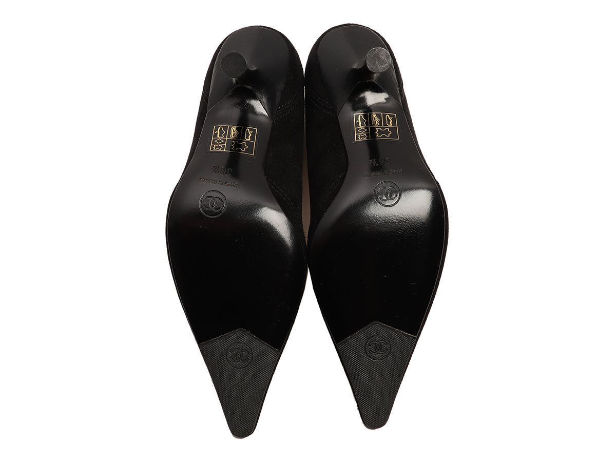Chanel Black Suede Pumps