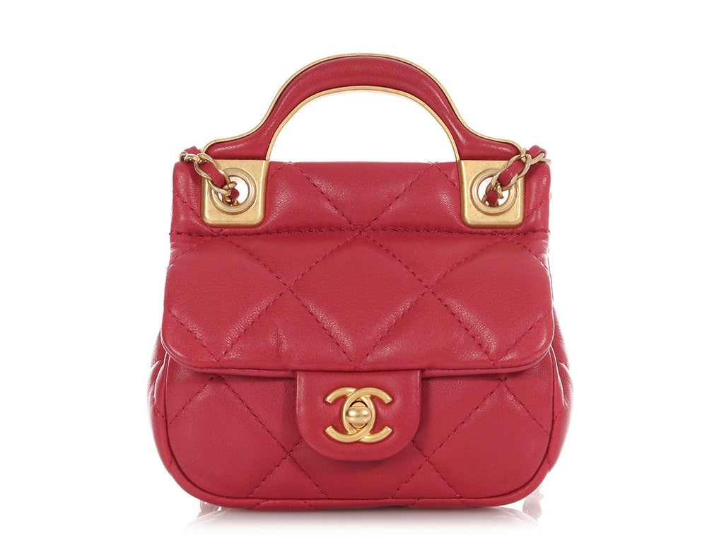 Chanel Mini Pink CC Flap Card Holder with Chain