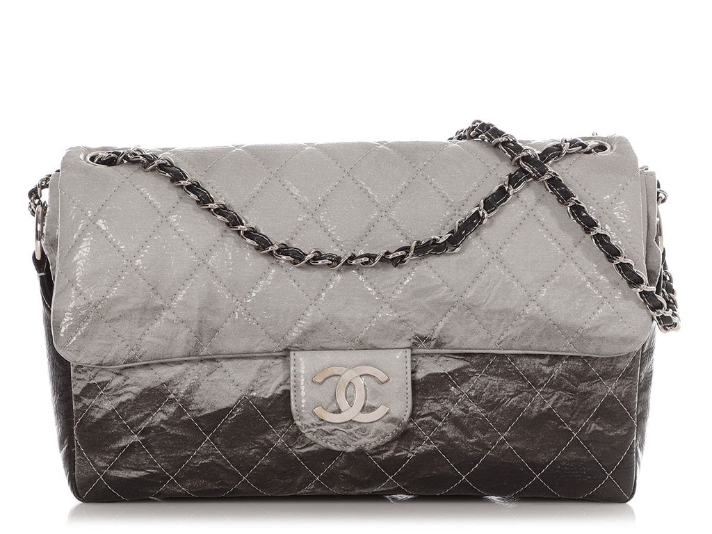 Chanel Black Quilted Vinyl Melrose DÃ©gradÃ© Flap
