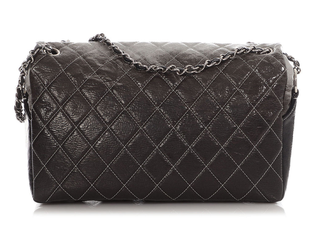 Chanel Black Quilted Vinyl Melrose DÃ©gradÃ© Flap