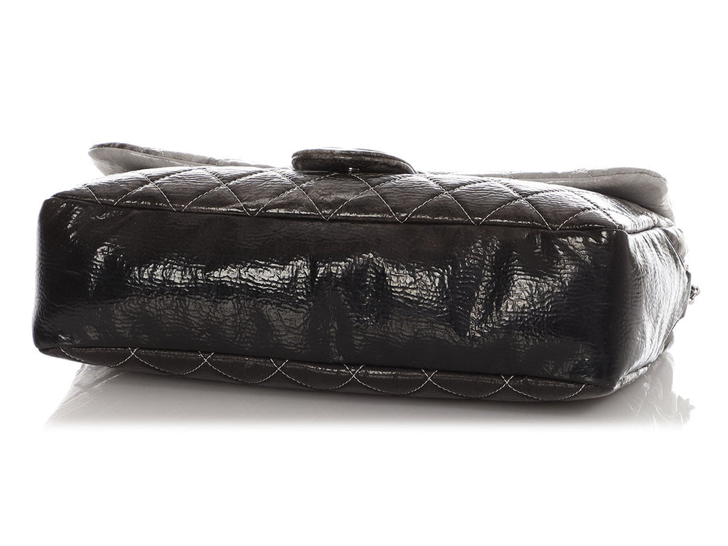 Chanel Black Quilted Vinyl Melrose DÃ©gradÃ© Flap
