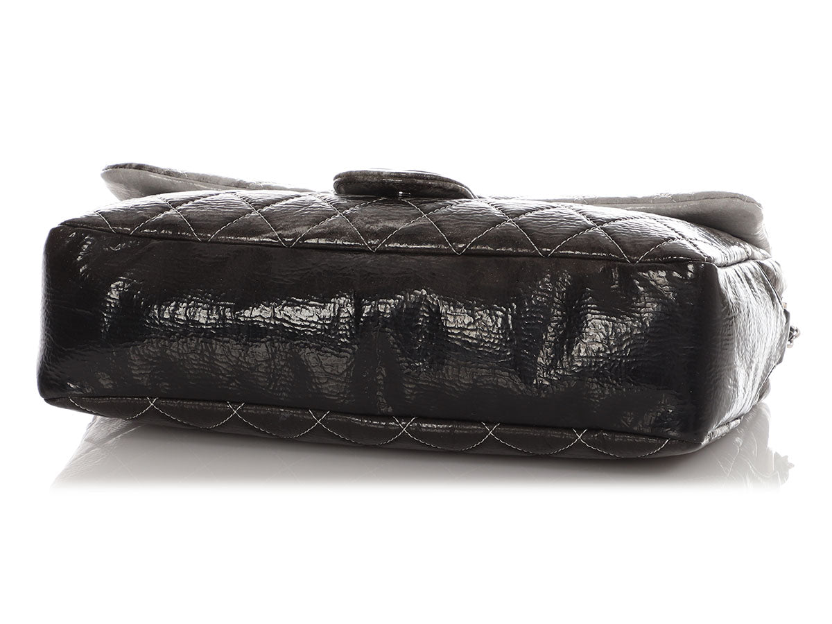 Chanel Black Quilted Vinyl Melrose DÃ©gradÃ© Flap