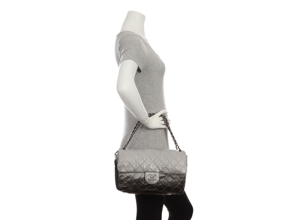 Chanel Black Quilted Vinyl Melrose DÃ©gradÃ© Flap