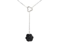 Chanel 18K White Gold Diamond and Black Onyx CamÃ©lia SculptÃ© Drop Necklace
