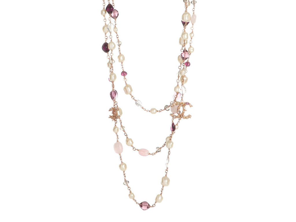 Chanel Layered Long Logo Necklace