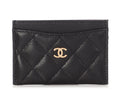 Chanel Black Quilted Caviar Classic Card Case
