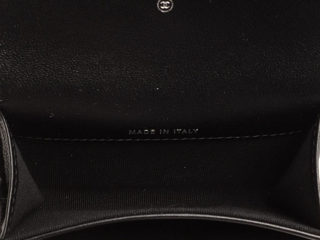 Chanel So Black Quilted Lambskin Flap Card Holder
