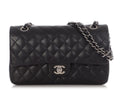 Chanel Medium Black Quilted Lambskin Classic Double Flap