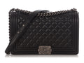Chanel New Medium Black Quilted Lambskin Boy Bag