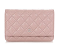 Chanel Light Pink Quilted Caviar Wallet on Chain WOC