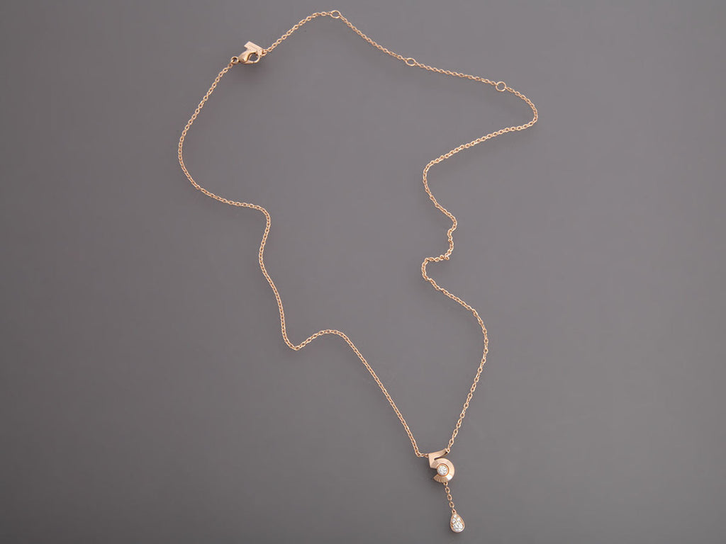 Chanel Small 18K Beige Gold Diamond NÂ°5 Necklace