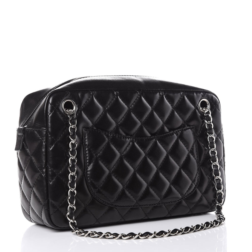 CHANEL CC QUILTED LAMBSKIN LARGE CAMERA BAG