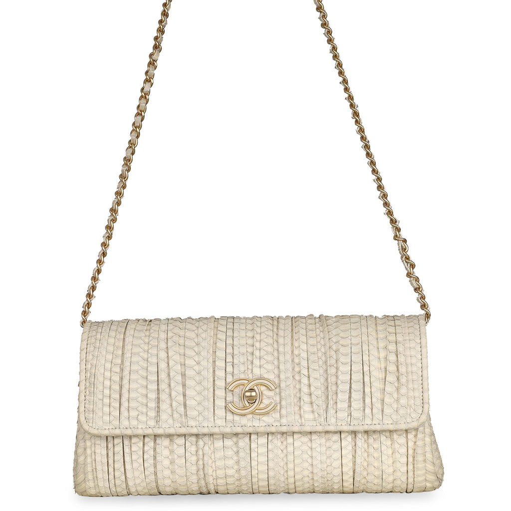 Chanel Python Pleated Flap Bag