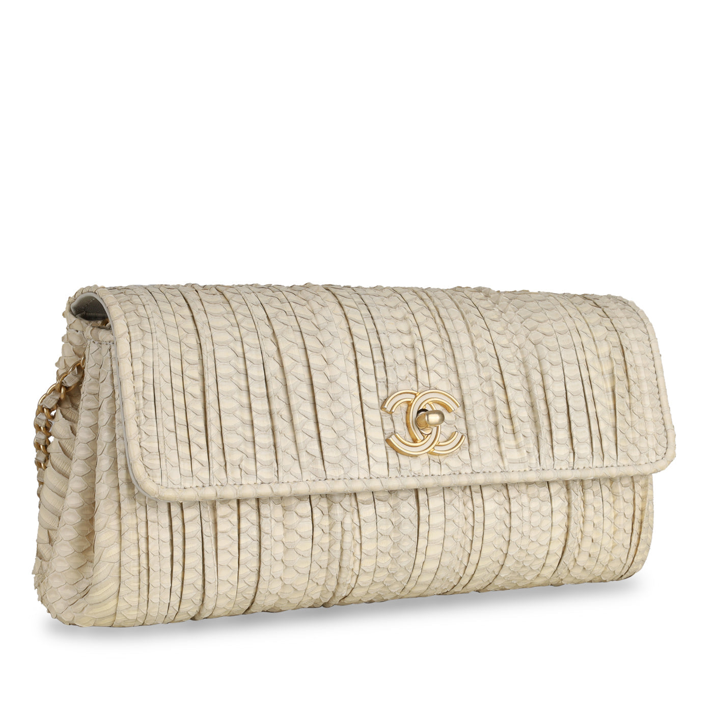 Chanel Python Pleated Flap Bag