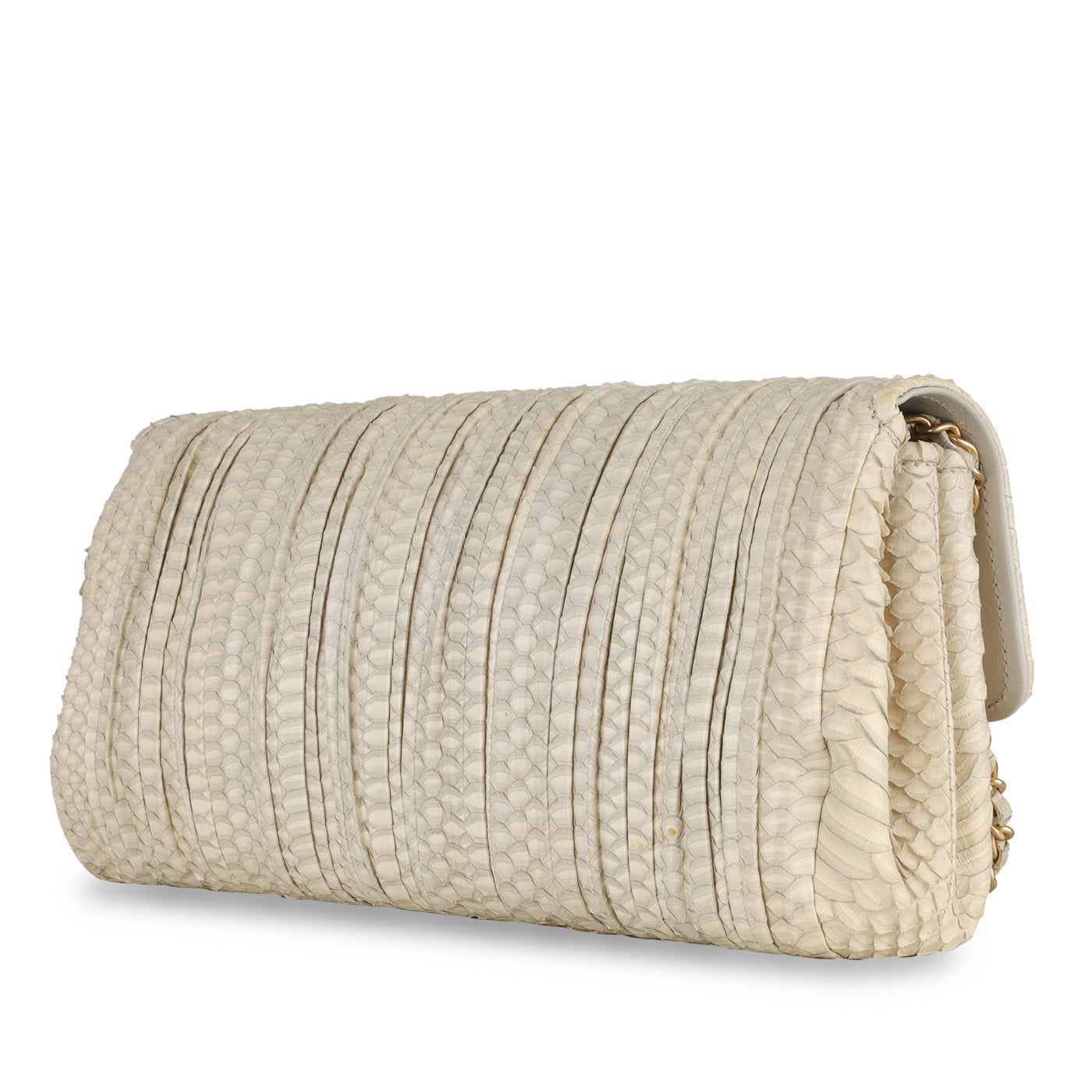 Chanel Python Pleated Flap Bag