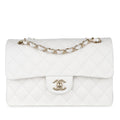 Small Classic Flap - White Caviar