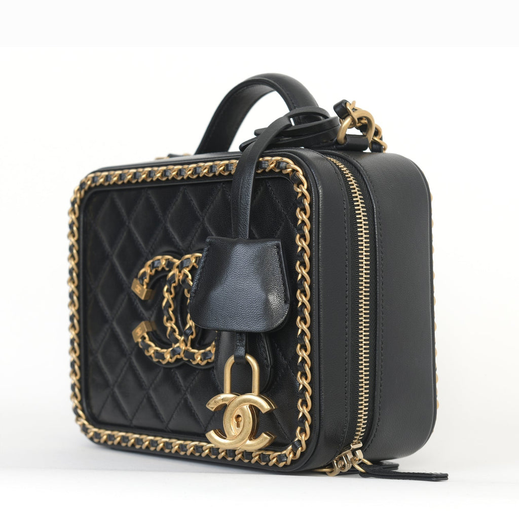 Quilted Lambs Leather Vanity Case