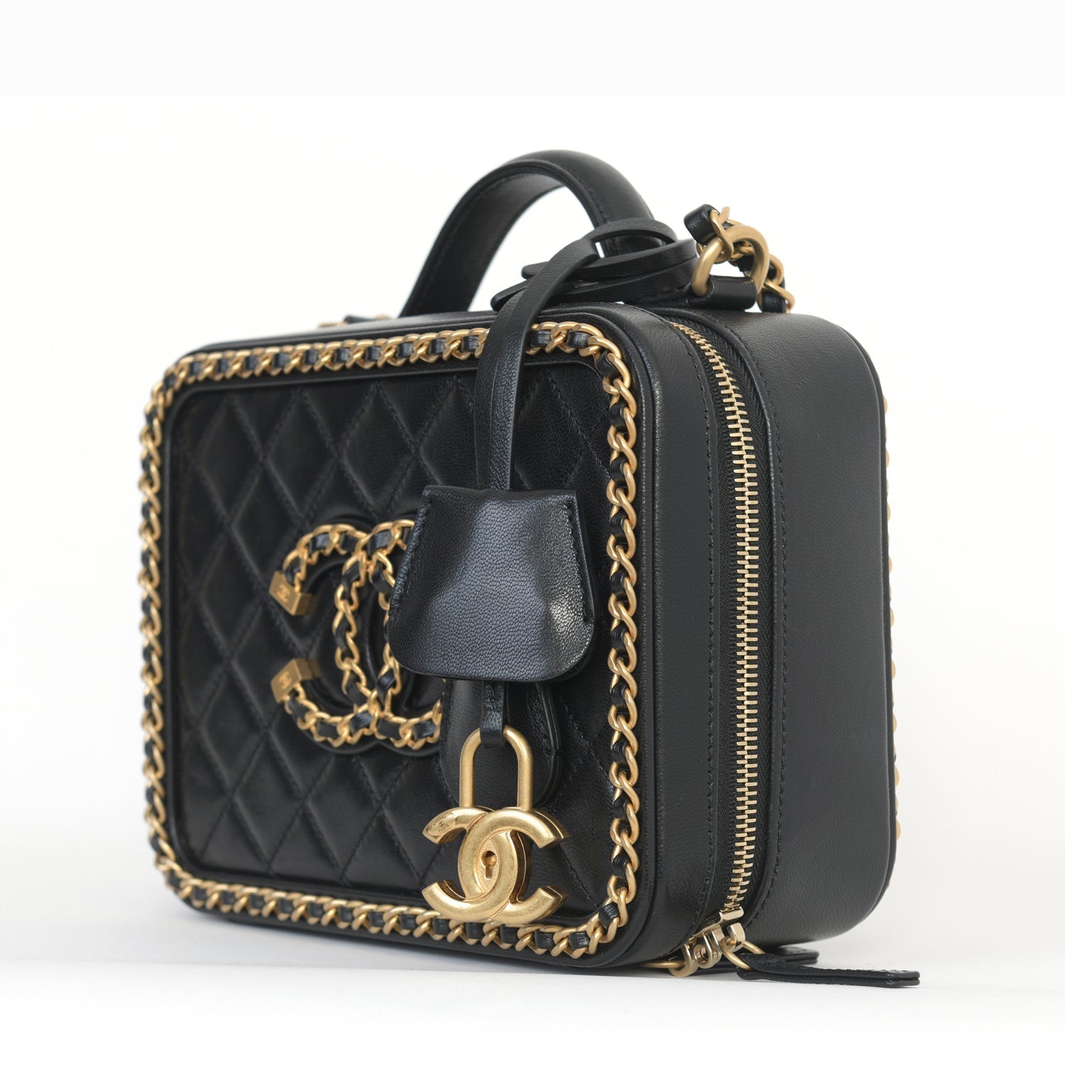 Quilted Lambs Leather Vanity Case