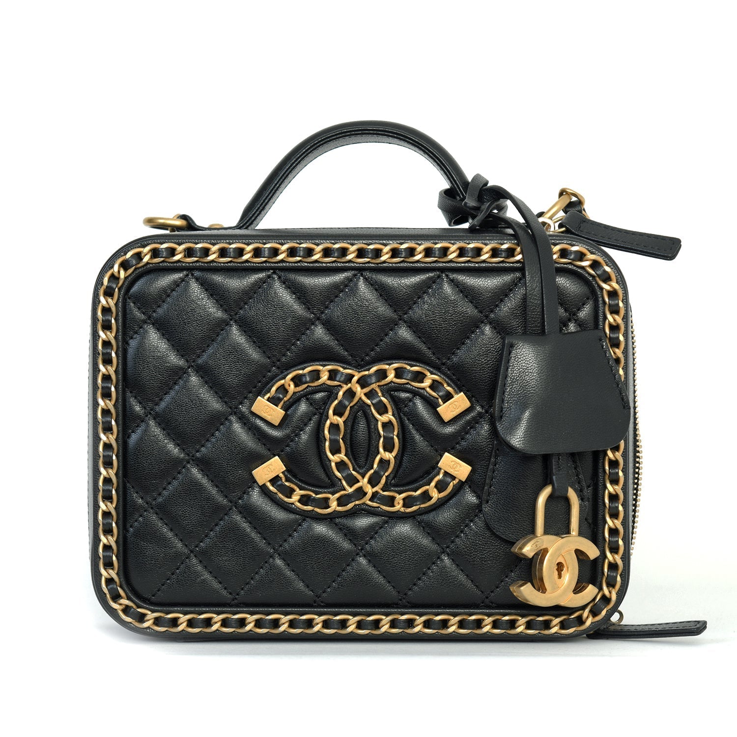 Quilted Lambs Leather Vanity Case