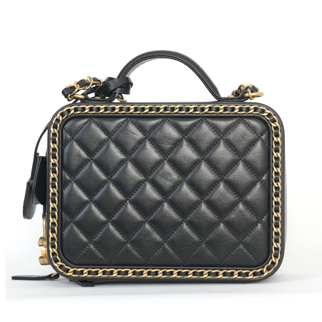 Quilted Lambs Leather Vanity Case