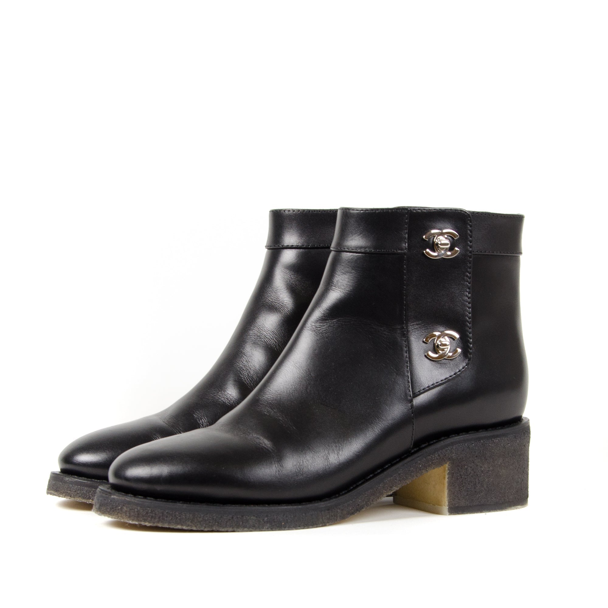 Black CC Turn Lock Boots