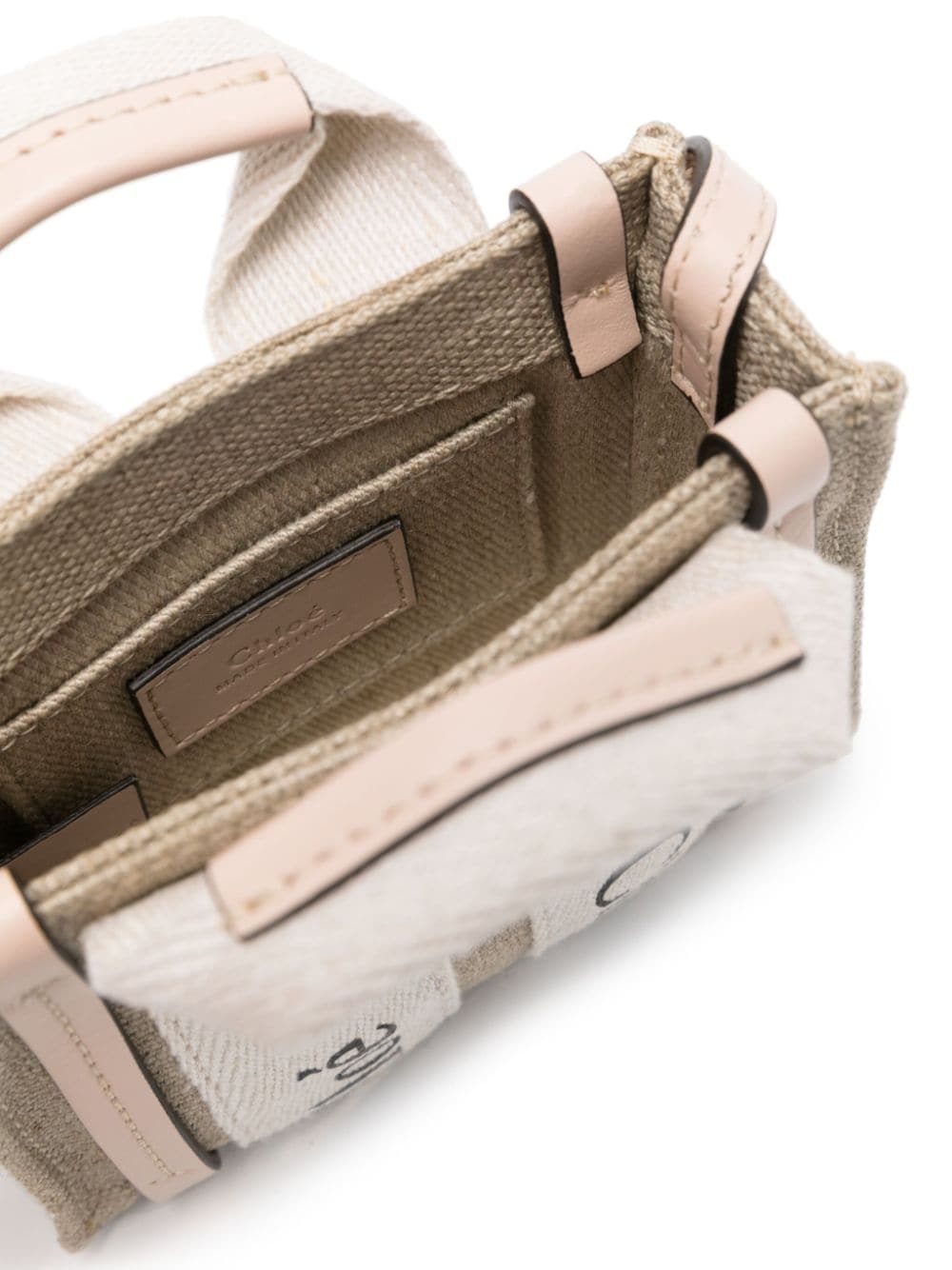 WOODY CANVAS AND LEATHER NANO BAG