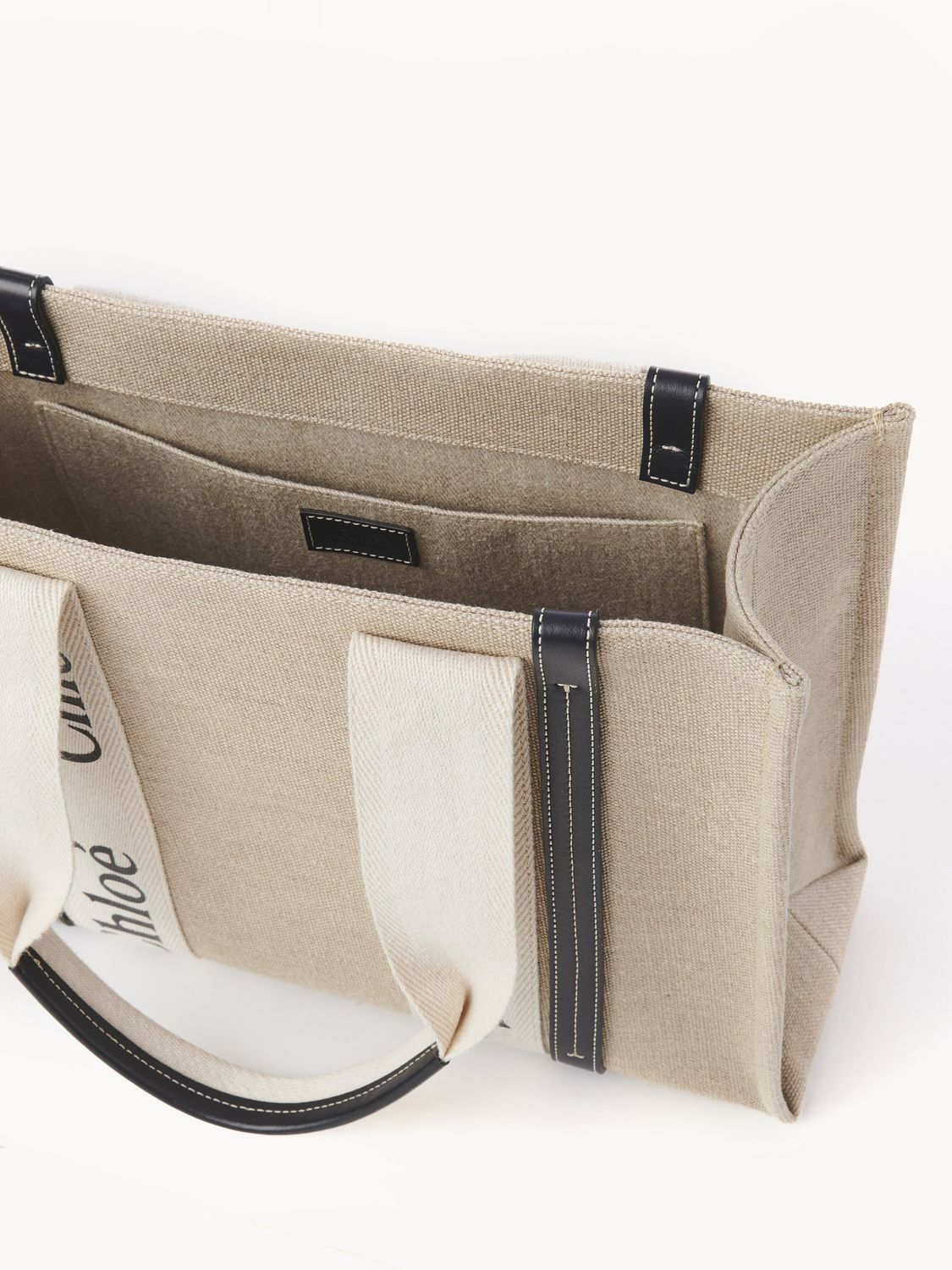 WOODY MEDIUM CANVAS AND LEATHER TOTE BAG