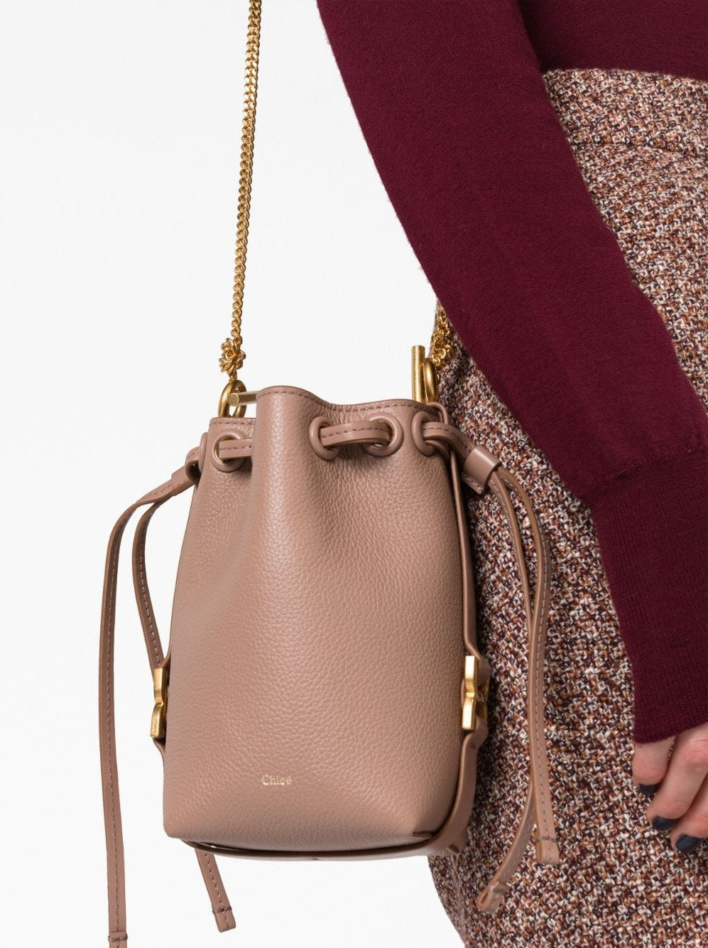 Marcie Small Leather Bucket Bag