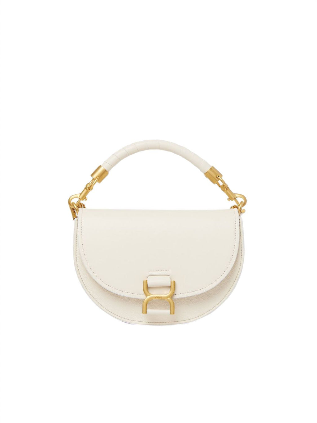 LEATHER MARCIE HANDBAG WITH CHAIN BELT