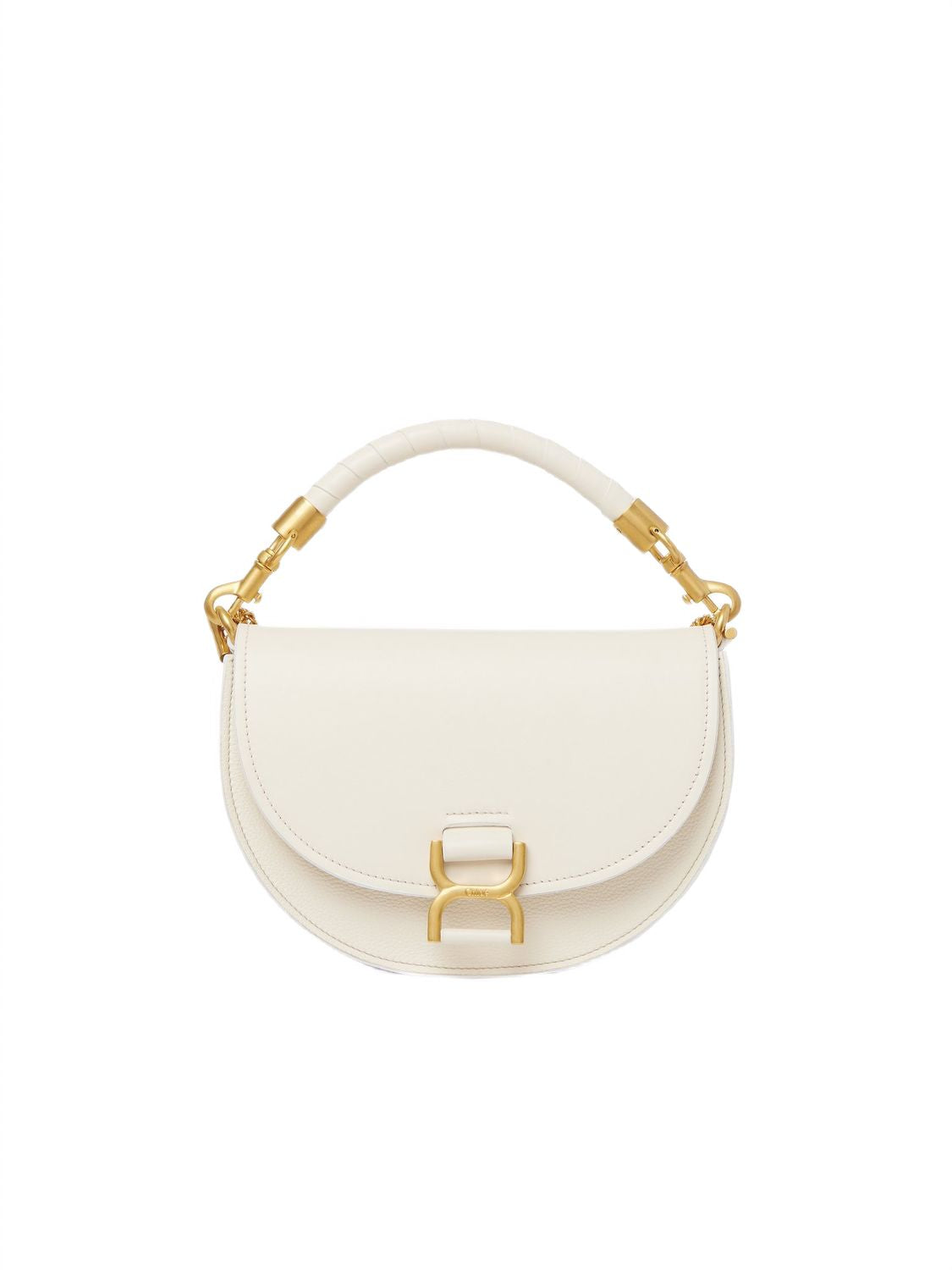 LEATHER MARCIE HANDBAG WITH CHAIN BELT