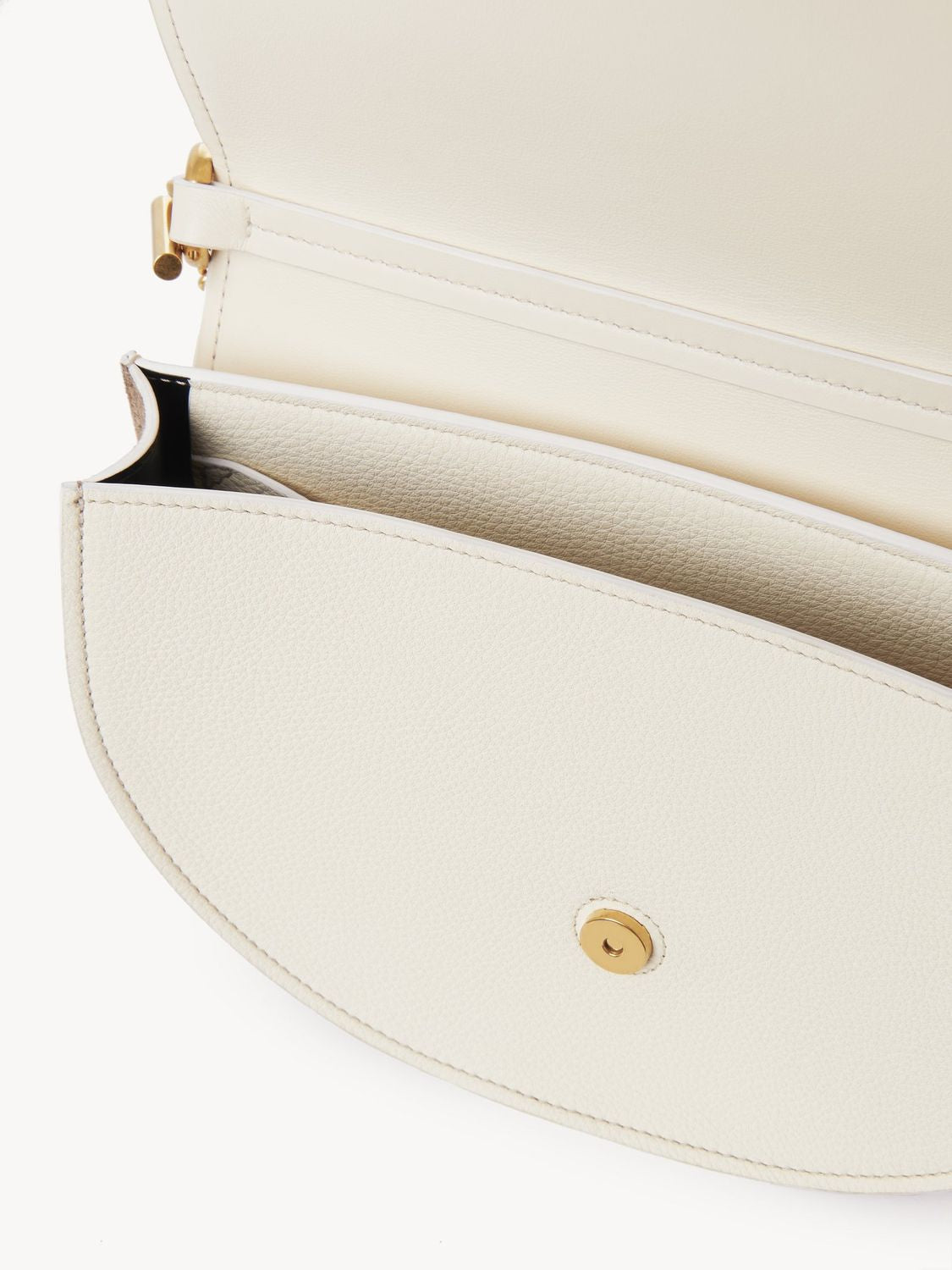 LEATHER MARCIE HANDBAG WITH CHAIN BELT