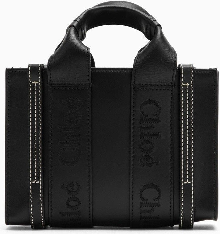 WOODY SMALL BLACK LEATHER BAG