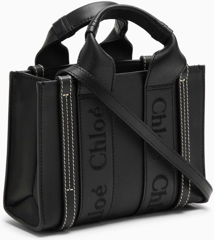 WOODY SMALL BLACK LEATHER BAG