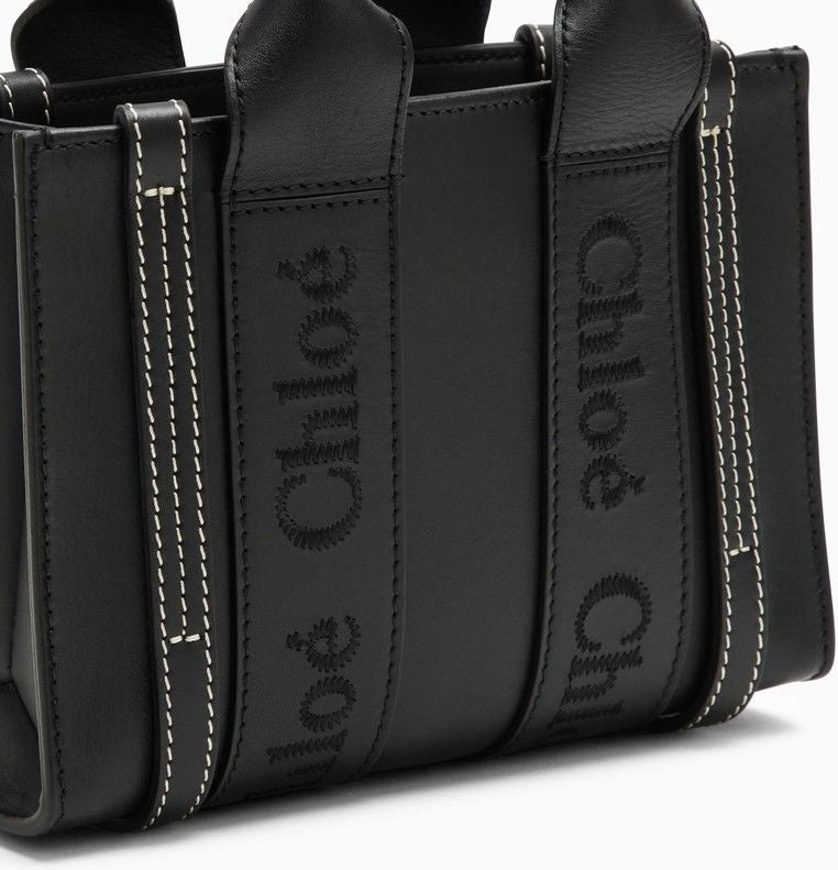 WOODY SMALL BLACK LEATHER BAG