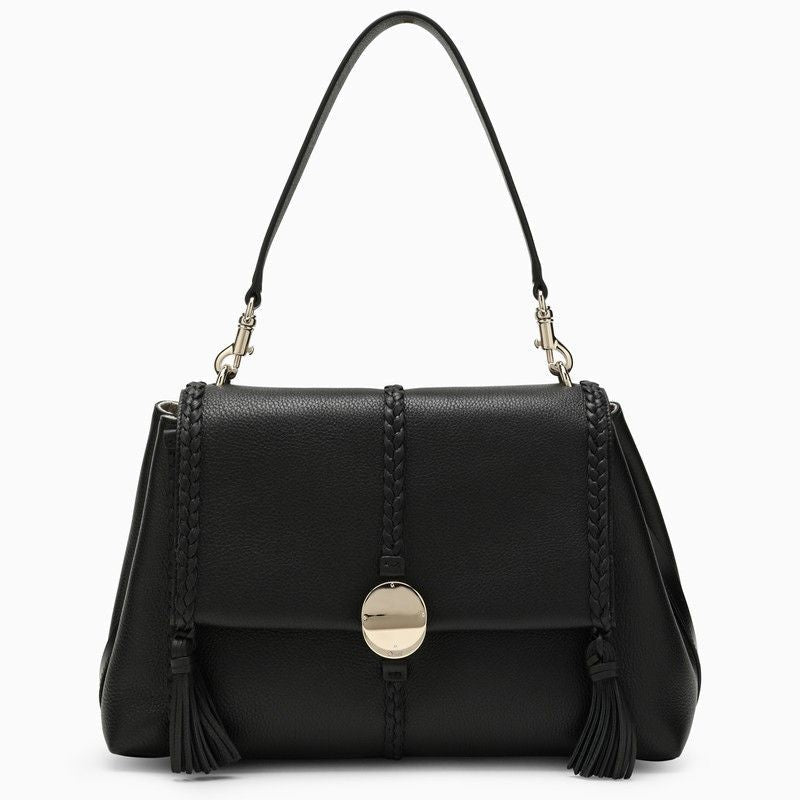 PENELOPE M BLACK BAG WITH GOLDEN LOGO