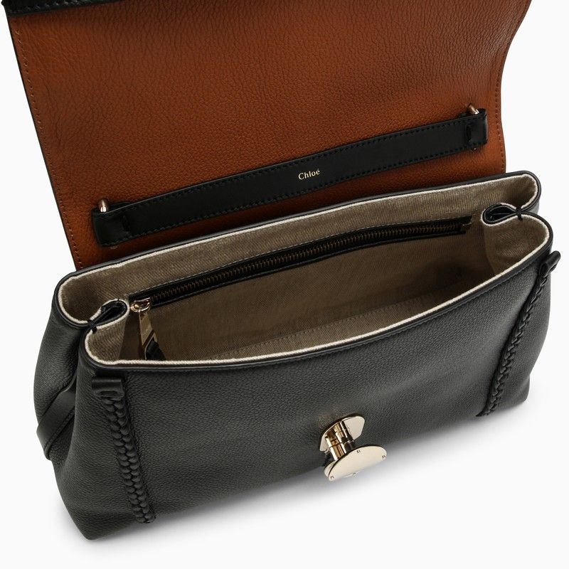 PENELOPE M BLACK BAG WITH GOLDEN LOGO